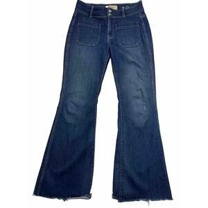 Anthro Holding Horses Bell Bottom Womens Jeans Size 28 Frayed Hem